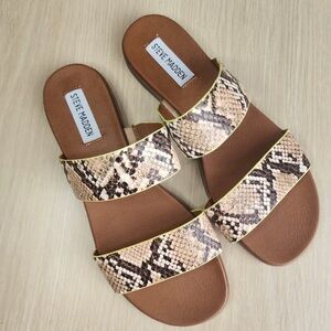 Steve Madden Darrow Dual Woven Snake Slide Sandal N3650 Size 9M